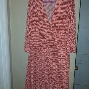 Leota Red and White Geometric Maxi Dress